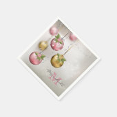 Chic Pink Silver Gold Ornamente Monogramm Serviette (Ecke)