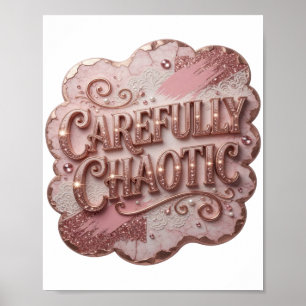 Chic Pink SORGFÄLTIG CHAOTISCH Poster