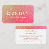 Chic Pink Sparkle Beauty Salon Loyalität Visitenkarte (Vorne/Hinten)