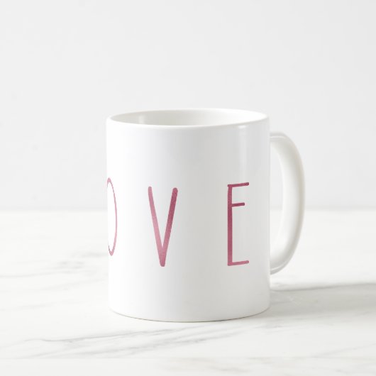 Chic Pink Sparkle Liebe Kaffeetasse (VorderseiteRechts)