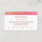 Chic Pink Sparkle Parco Tassino Visitenkarte (Rückseite)