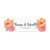 Chic Pink Spring Blume Wedding Return Label (Vorne)