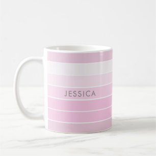 Chic Pink Sriped Muster Minimalistisch Kaffeetasse
