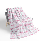 Chic Pink Stilvolle Coquette Bow Wiederholungsmust Sherpadecke