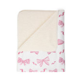 Chic Pink Stilvolle Coquette Bow Wiederholungsmust Sherpadecke