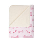 Chic Pink Stilvolle Coquette Bow Wiederholungsmust Sherpadecke
