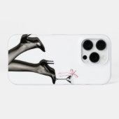 Chic Pink Streifen Cocktail iPhone Hülle (Rückseite (Horizontal))