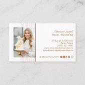 Chic Pink Stripe Baking Pastry Chef Cupcake Bakery Treuekarte (Rückseite)