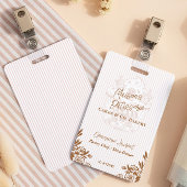 Chic Pink Stripe Cupcake Bakery Business Employee Ausweis