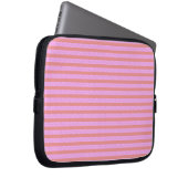 Chic Pink Stripes Geometric Electronics Bag Laptopschutzhülle (Vorne Rechts)