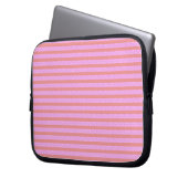 Chic Pink Stripes Geometric Electronics Bag Laptopschutzhülle (Vorderseite Links)