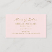 Chic Pink Stripes Gold Schere Haar und Schönheit Visitenkarte (Rückseite)