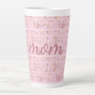 Chic Pink Stripes Mit Monogramm Milchtasse