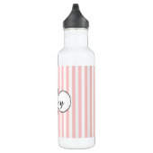Chic Pink Stripes Personalisiert Edelstahlflasche (Rechts)