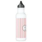 Chic Pink Stripes Personalisiert Edelstahlflasche (Links)