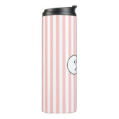 Chic Pink Stripes Personalisiert Thermosbecher (Nach links gedreht)