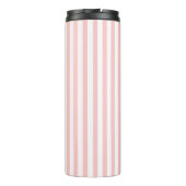 Chic Pink Stripes Personalisiert Thermosbecher (Rückseite)