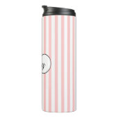 Chic Pink Stripes Personalisiert Thermosbecher (Nach rechts gedreht)