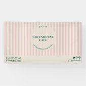 Chic Pink Stripes Simple Bakery Name Event Banner (Horizontal)