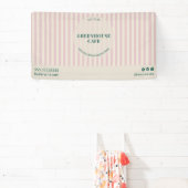 Chic Pink Stripes Simple Bakery Name Event Banner (InSitu)