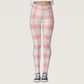 Chic Pink Tartan Leggings - Casual Gift for Her (Vorderseite)