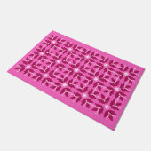 Chic Pink Tile Blume Muster große Tor Mat Fußmatte (Schrägansicht)