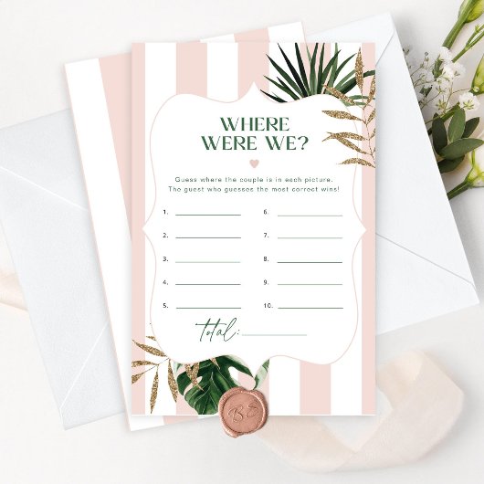 Chic Pink Tropical Wo waren wir Brautspiel