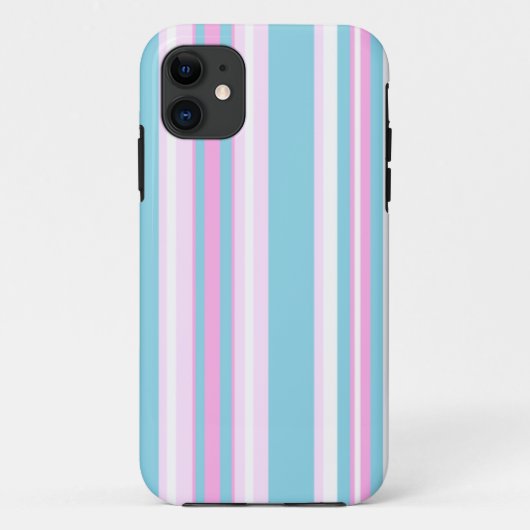 Chic Pink Türkis White Stripe iPhone 5/5 s Fall Case-Mate iPhone Hülle (Rückseite)