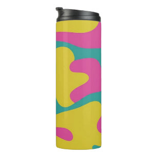 Chic Pink und Aquamarine Camouflage der 90er Jahre Thermosbecher