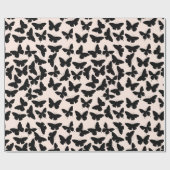 Chic Pink und Black Butterfells Geburtstag Geschenkpapier (Flach)