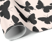 Chic Pink und Black Butterfells Geburtstag Geschenkpapier (Rolleneckpunkt)