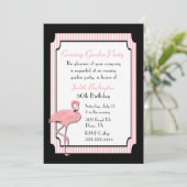 Chic Pink und Black Flamingo Party Einladung (Stehend Vorderseite)