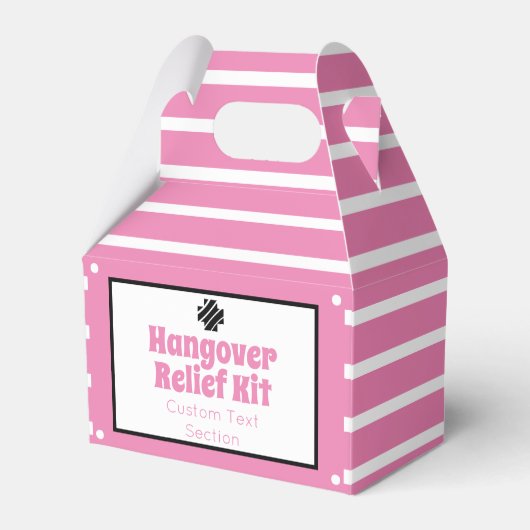 Chic Pink und Black Hangover Relief Kit Geschenkschachtel (Vorderseite)