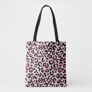 Chic Pink und Black Leopard Print Tasche