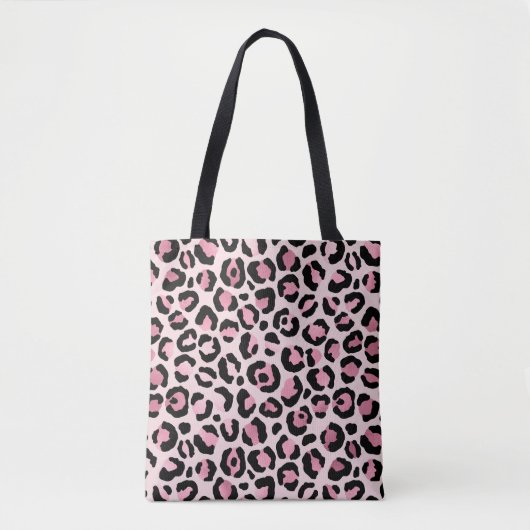 Chic Pink und Black Leopard Print Tasche (Vorderseite)