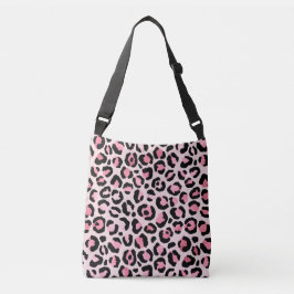 Chic Pink und Black Leopard Print Tragetaschen Mit Langen Trägern