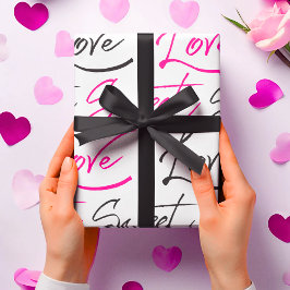 Chic Pink und Black Liebe und Sweet Pattern Geschenkpapier