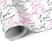 Chic Pink und Black Liebe und Sweet Pattern Geschenkpapier (Rolleneckpunkt)