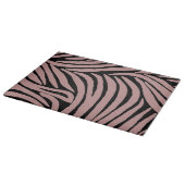 Chic Pink und Black Zebra Print Schneidebrett (Ecke)