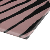 Chic Pink und Black Zebra Print Schneidebrett (Ecke)