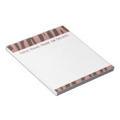 Chic Pink und Brown Zebra Streifen Notizblock (angewinkelt)