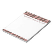 Chic Pink und Brown Zebra Streifen Notizblock (Rotiert)