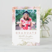 Chic Pink und Gold Abstrakt Art Abschluss Ankündigung (Stehend Vorderseite)