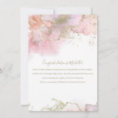 Chic Pink und Gold Abstrakt Art Abschluss Ankündigung (Rückseite)