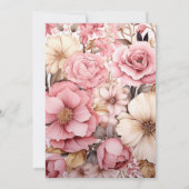 Chic Pink und Gold Floral Design Einladung (Rückseite)