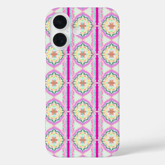 Chic Pink und Gold geometrisches Blumenmuster Case-Mate iPhone Hülle (Rückseite)