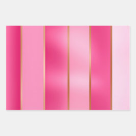 Chic Pink und Gold Geschenkpapier Set