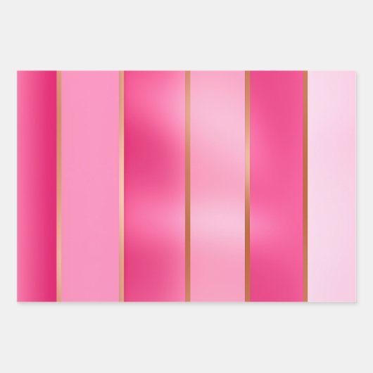 Chic Pink und Gold Geschenkpapier Set (Vorderseite)