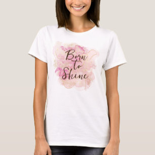 Chic Pink und Gold Watercolor Sweet 16 Party Gast T-Shirt