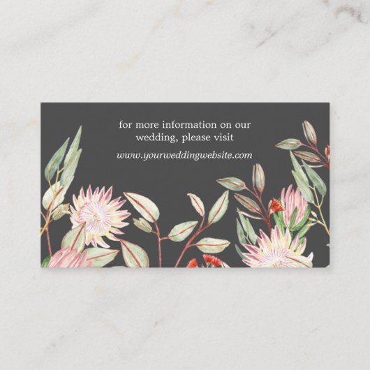 Chic Pink und Gray Australian Floral Website Card. Begleitkarte (Vorderseite)
